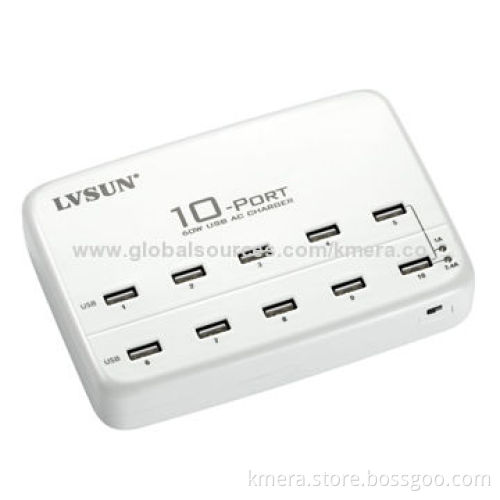 10 Ports USB Charger with 5V/1A and 5V/2.1A Output/Can Charge 10 USB Devices at the Same Time